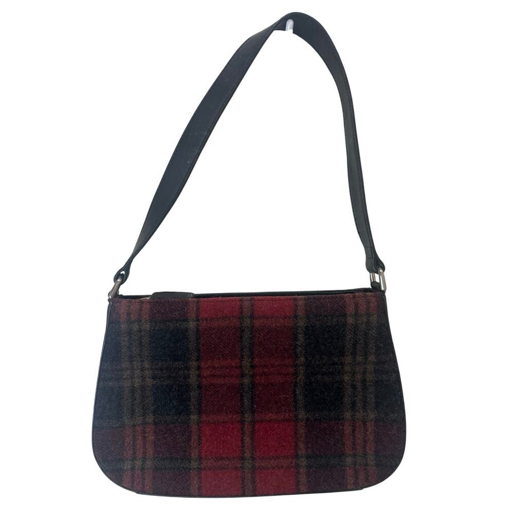 Eddie Bauer NWOT Vintage Wool Purse Handbag Red Plaid Flannel Black